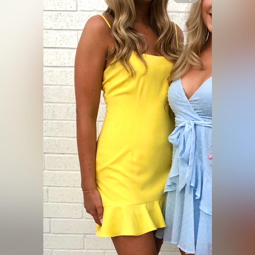 Lovers + Friends Yellow Mini Dress